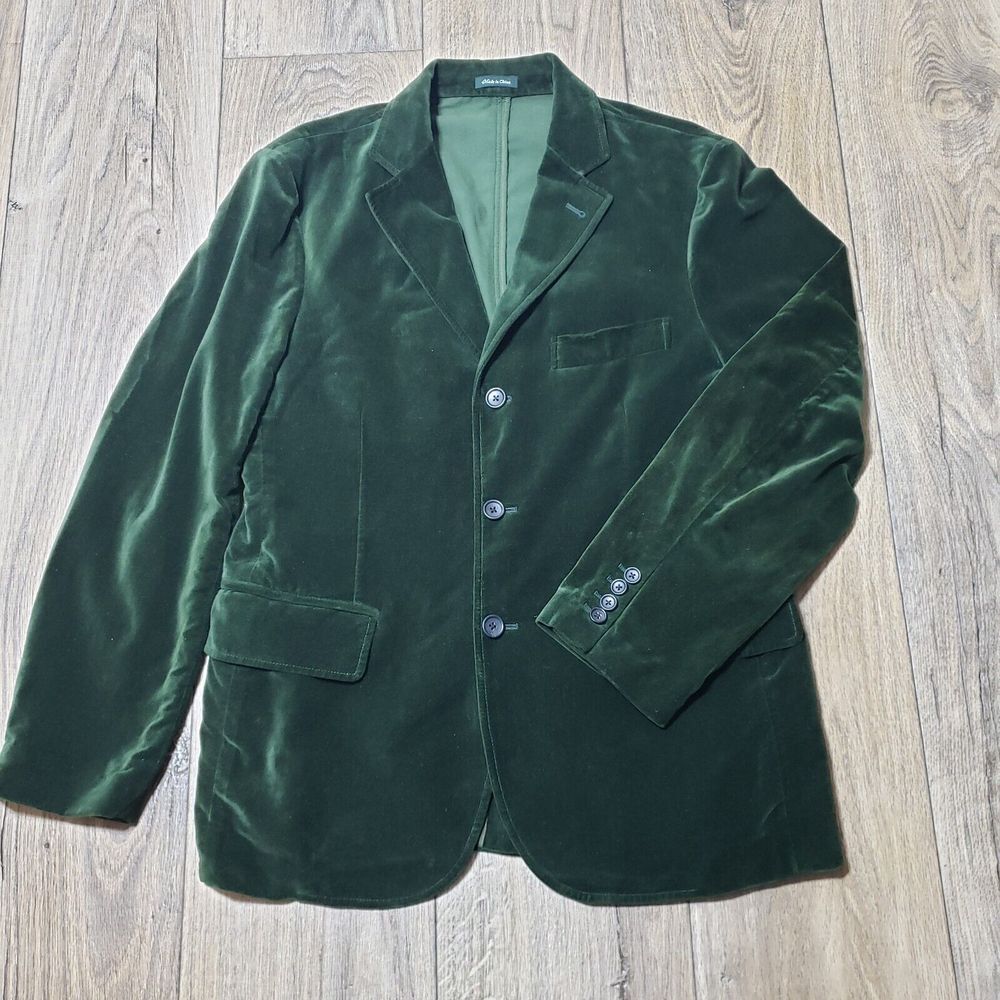 J. Crew Men's Dark Green Velvet Blazer